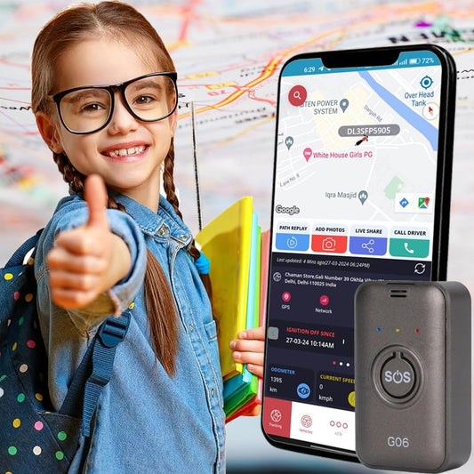 Mini Wireless GPS Tracker for Kids, Car & Bike | Real-Time Tracking, Voice Monitoring, SOS Button, Geo-Fence, 850 mAh Battery | iOS & Android App, 1-Year Warranty